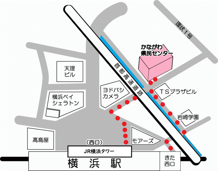 かながわ県民センターの地図