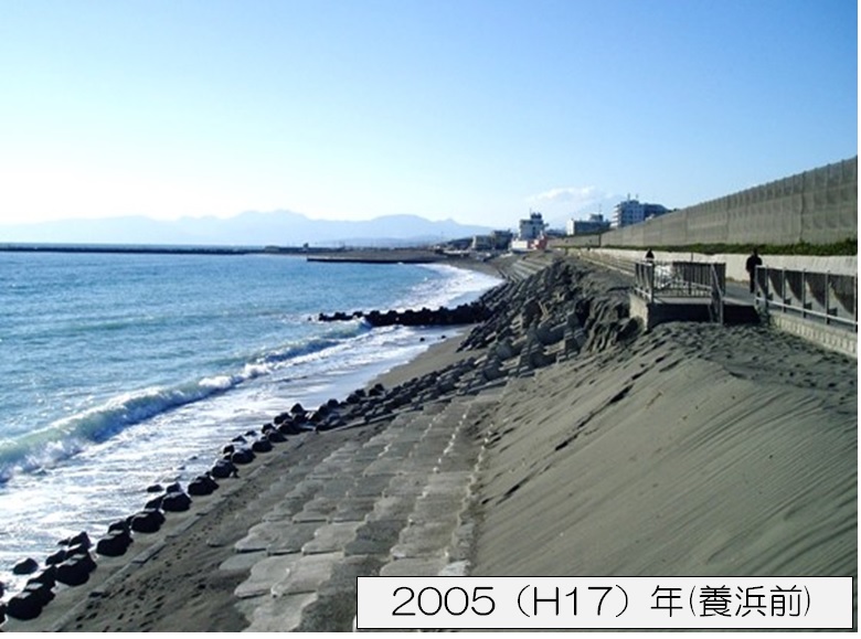 養浜（ようひん）事業得全の茅ケ崎海岸中海岸地区の写真