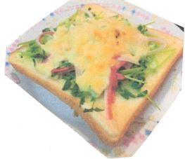 119)豆苗とカニカマのチーズトースト