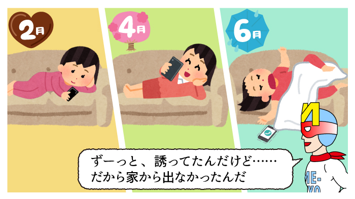 友人を訪ねるミビョーマン