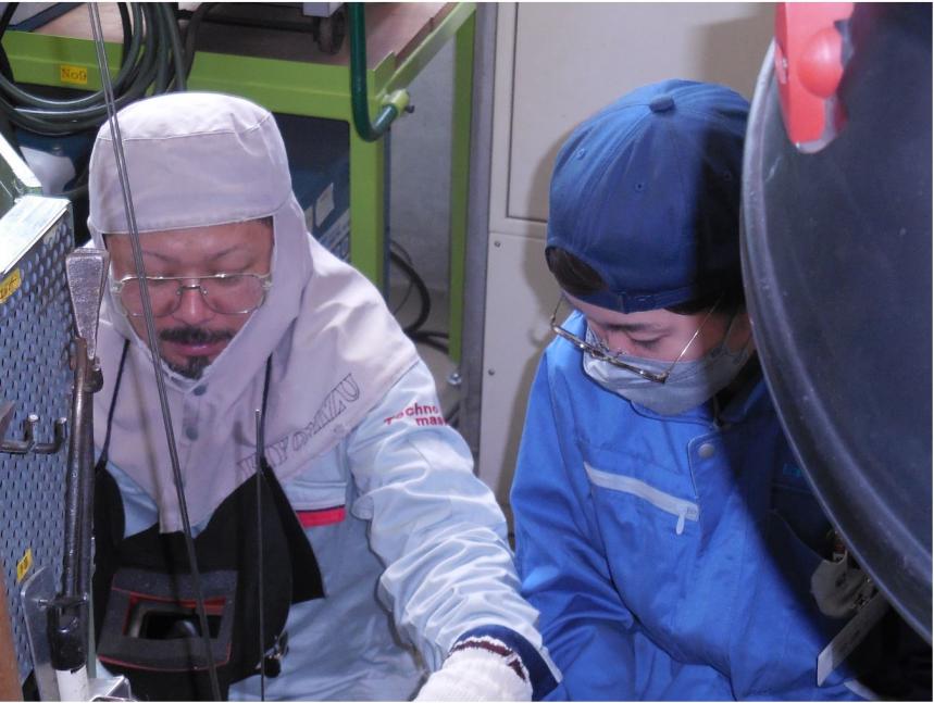 アーク溶接実習風景