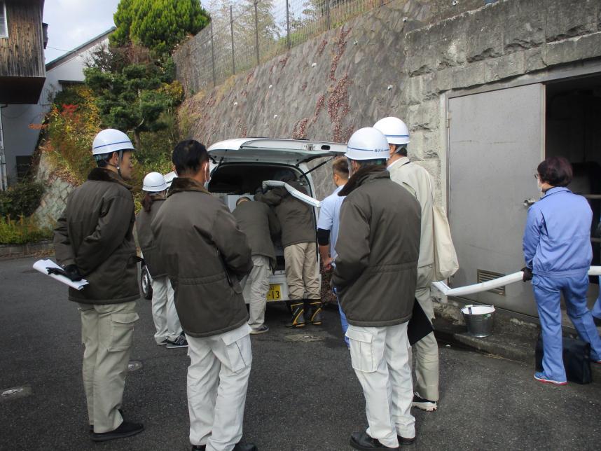 片瀬配水池訓練風景