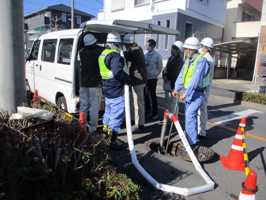 二本松配水池訓練風景