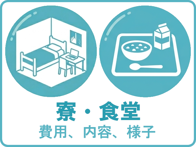 寮・食堂（費用、内容、様子）