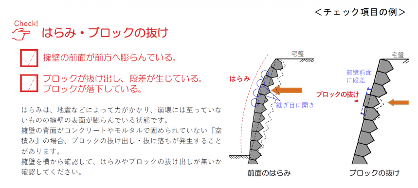 チェック項目の例
