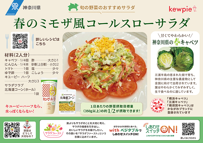 春のミモザ風コールスローサラダの画像