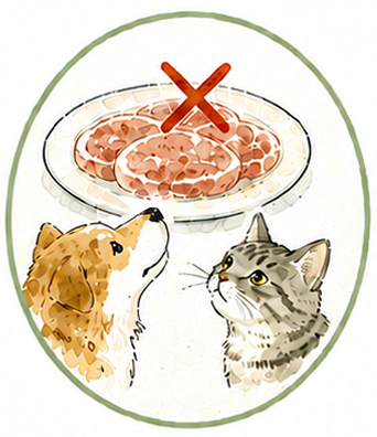 生肉を与えてはいけません