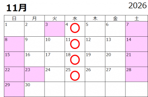 11月の予定
