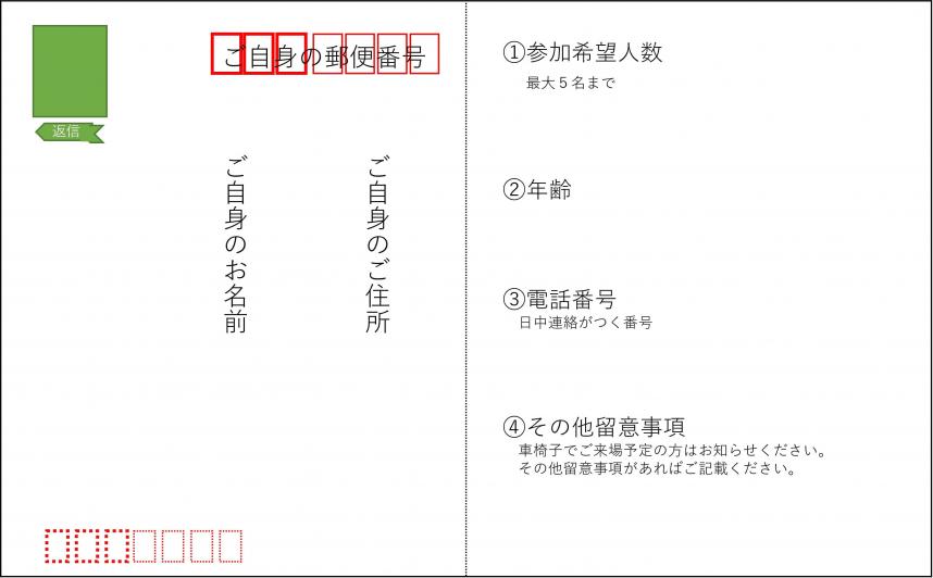 はがき返信面