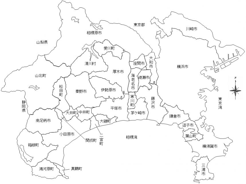神奈川県内市町村地図