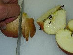写真：リンゴは皮も芯も使う