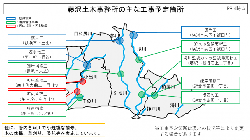 R8藤沢土木事務所の主な工事箇所