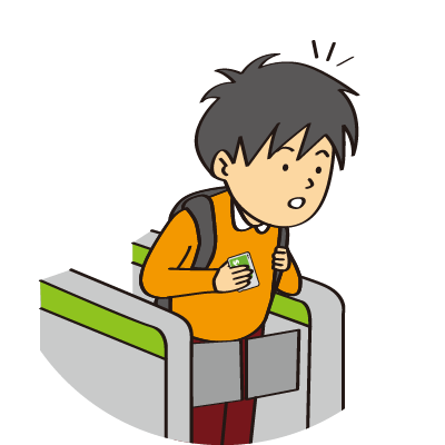 改札を通れない男の子