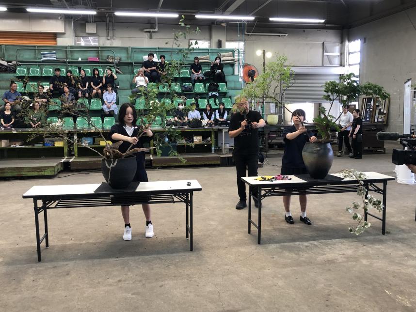 全国高校生花いけバトル神奈川大会2025練習会の様子