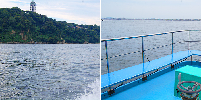 View of Enoshima from a boat