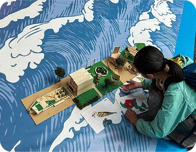 北斎たんけん隊 昨年のイベントの様子 スライド画像