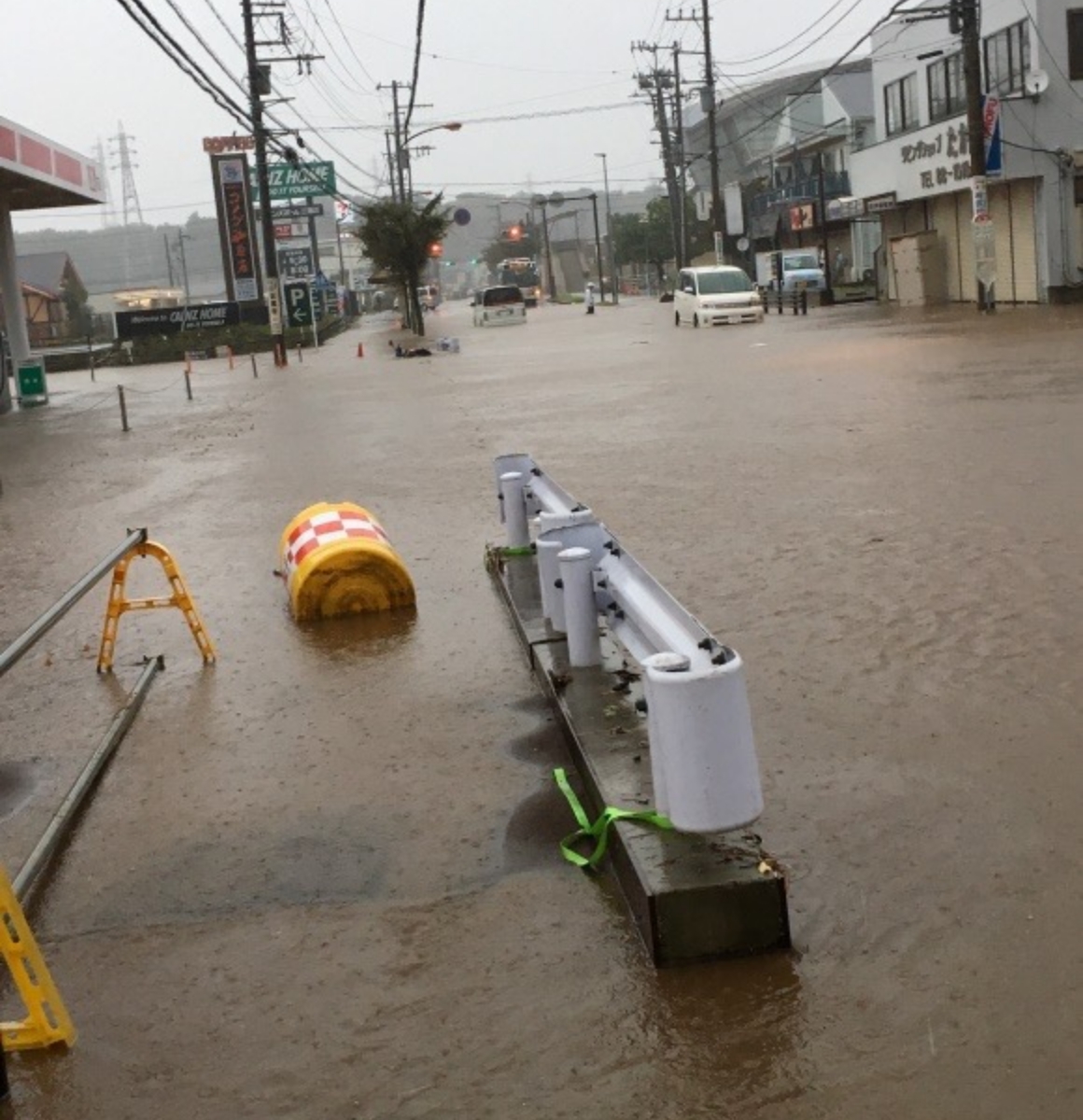 冠水した道路の様子