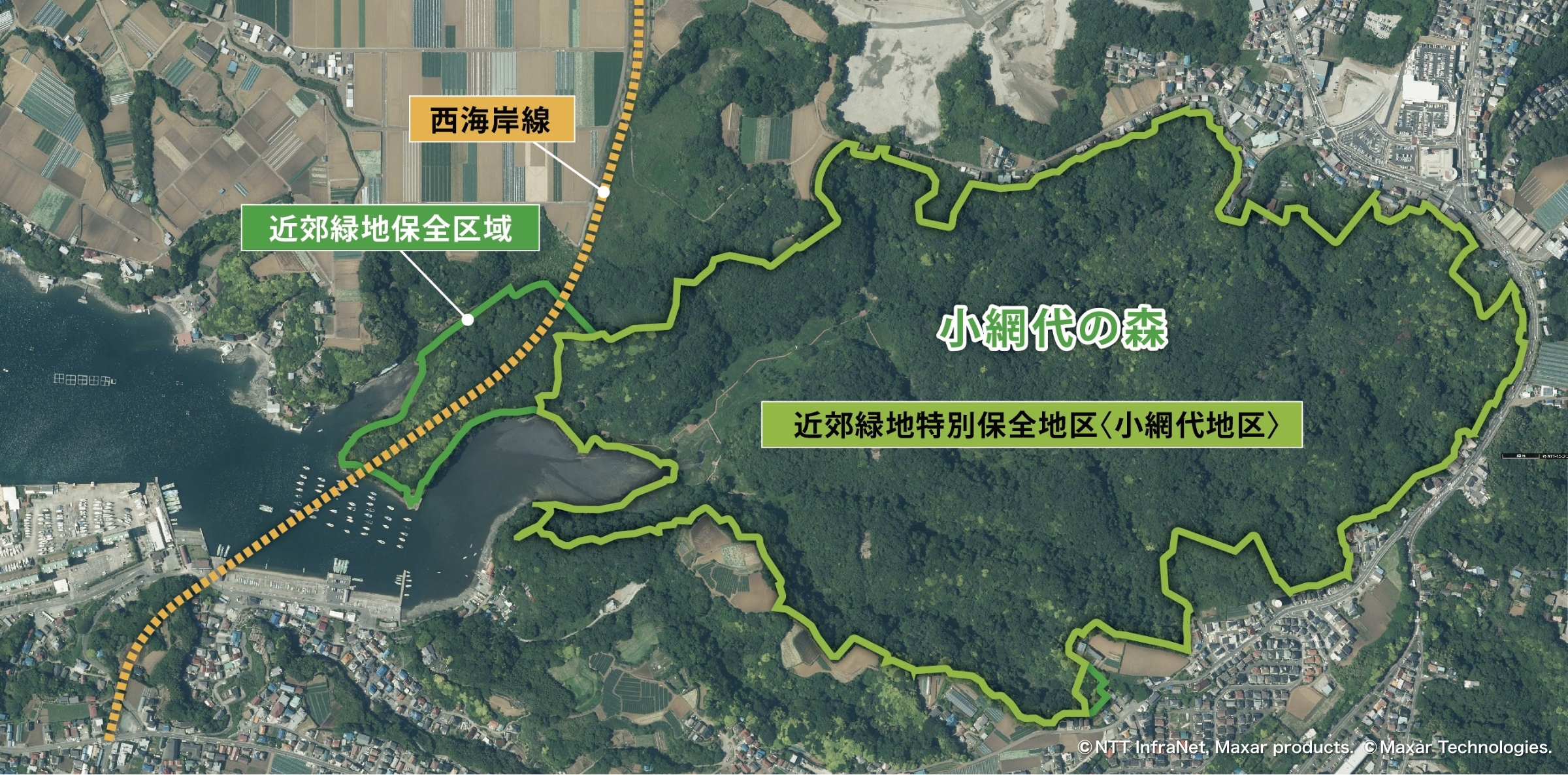 小網代区域:近郊緑地保全区域図