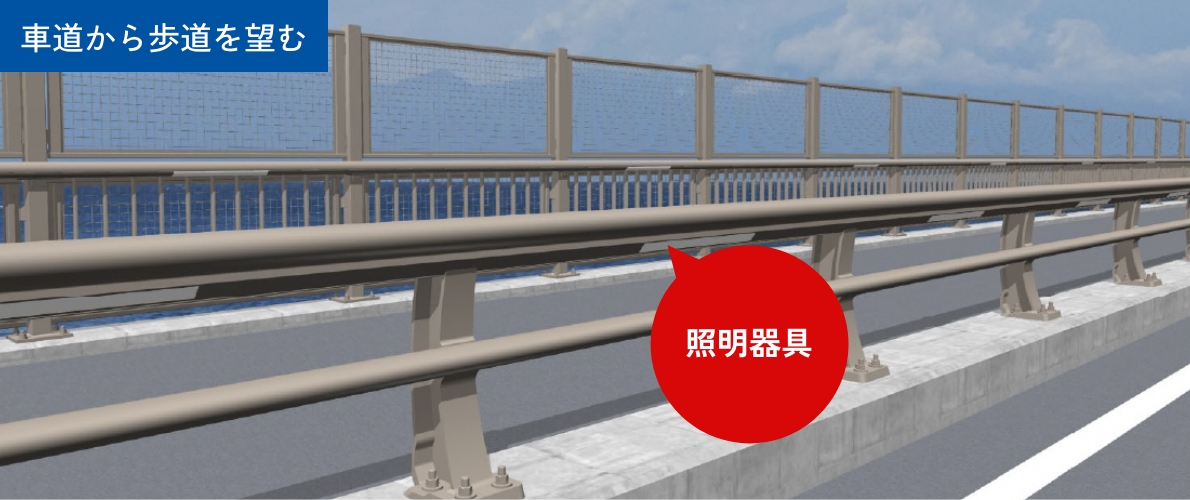 車道から歩道を望むイメージ