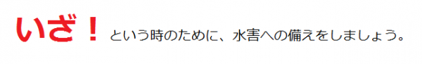 いざという時のために