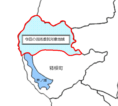 地図：箱根町北部が対象地域
