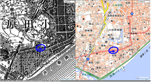 小田原警察署（位置図）