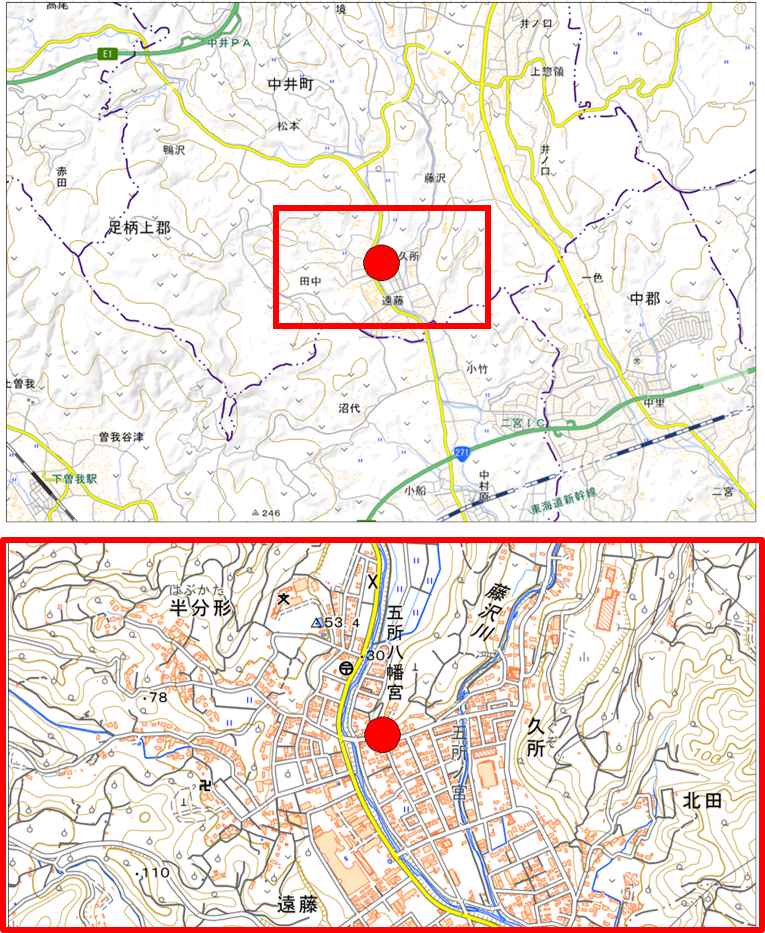 五所八幡宮（位置図）