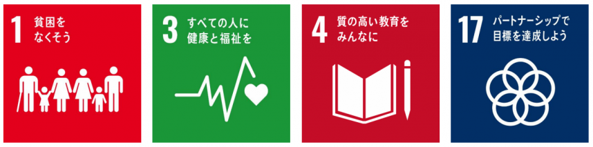 SDGsのゴール1、3、4、17