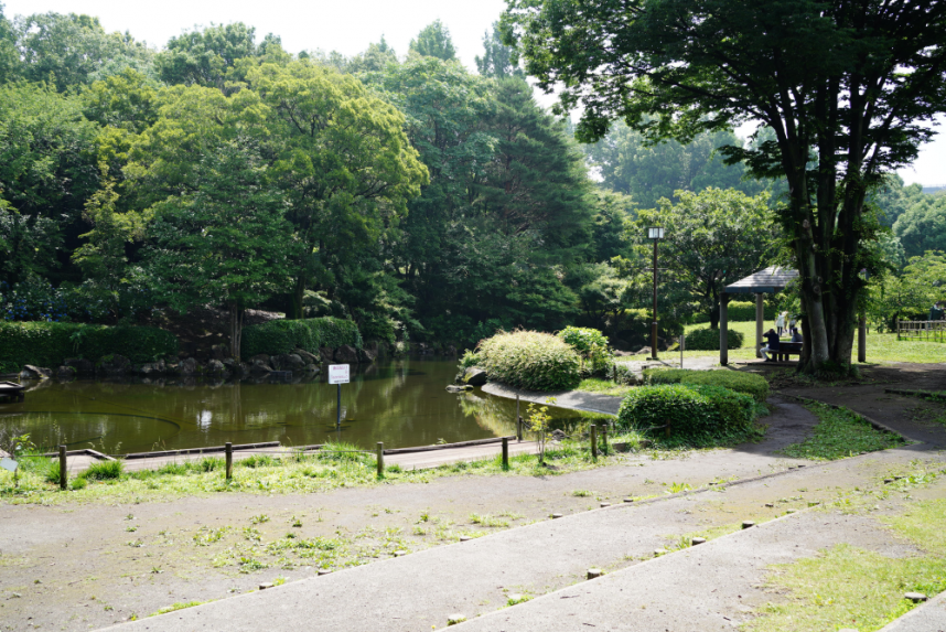 園内にある池