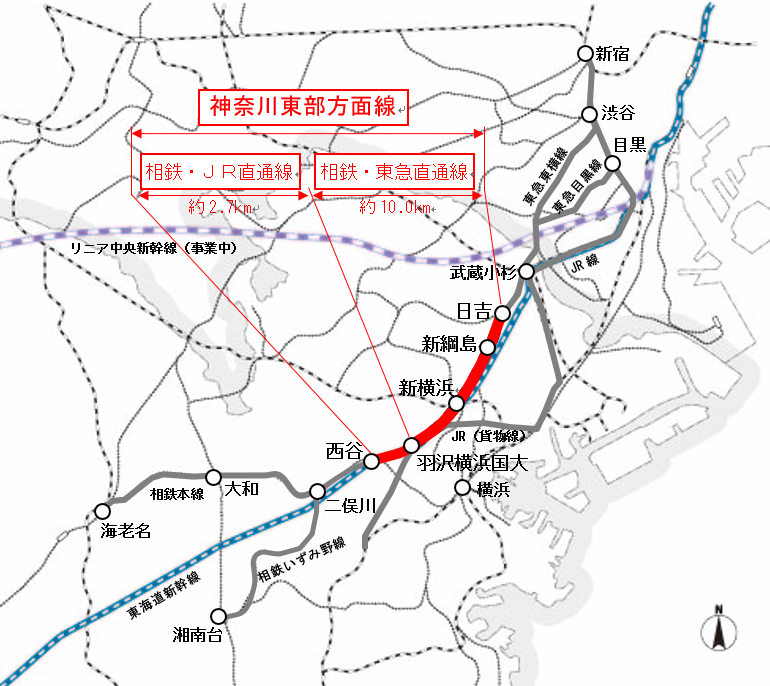 東部方面線位置図