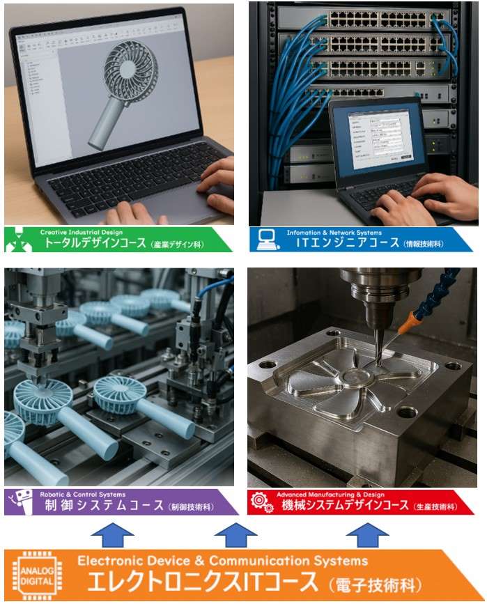 様々な分野を支えている電子技術のイメージ