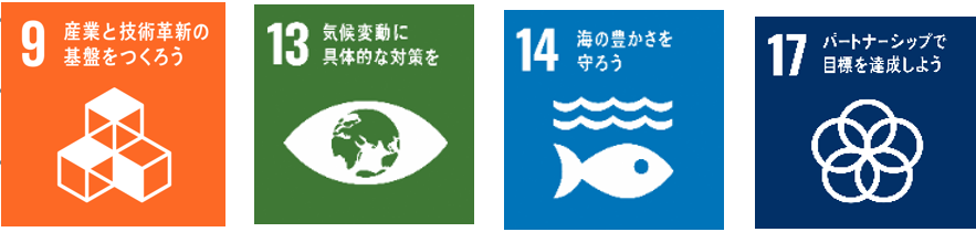 SDGsの9,13,14,17の図