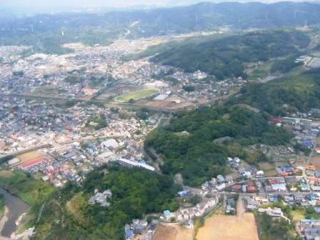 写真:空から見た大磯城山公園