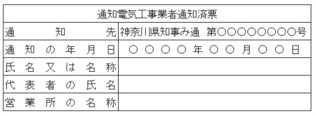 みなし通知業者の標識例