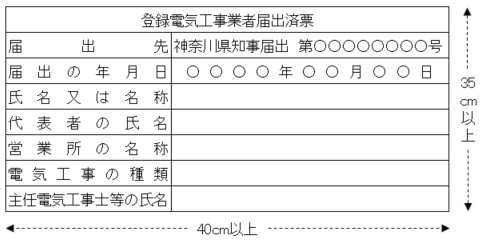 届出（みなし登録）業者の標識例