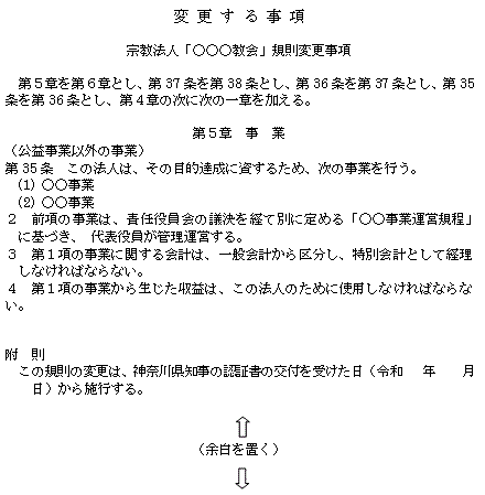 変更する事項記載例追加