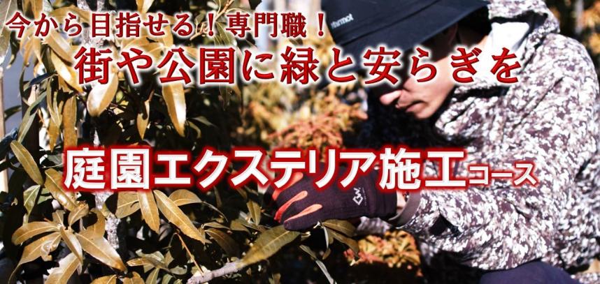 今から目指せる専門職　街や公園に緑と安らぎを　庭園エクステリア施工コース
