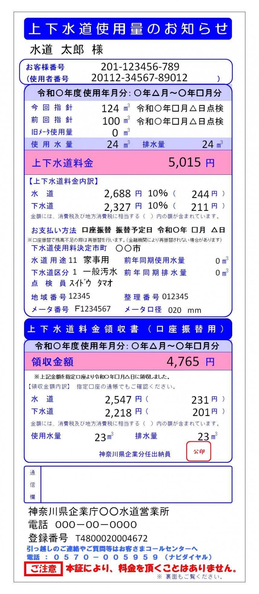 上下水道使用量のお知らせ