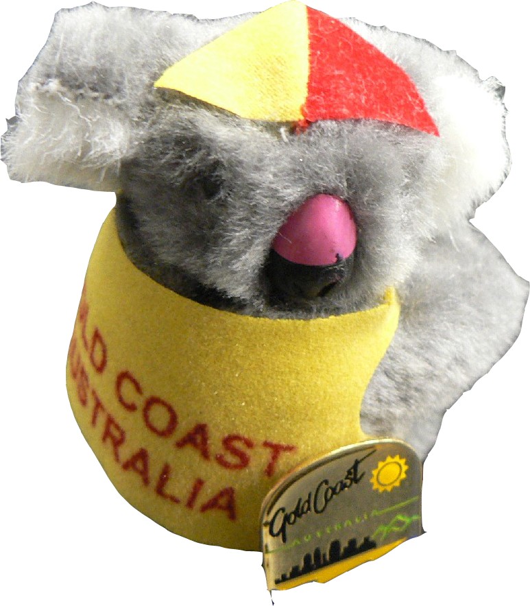 ライフガード帽をかぶるコアラ（人形）