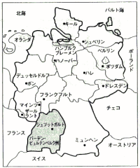 バーデン-ビュルテンベルク州位置図