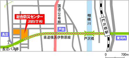 JR門沢橋駅からの地図