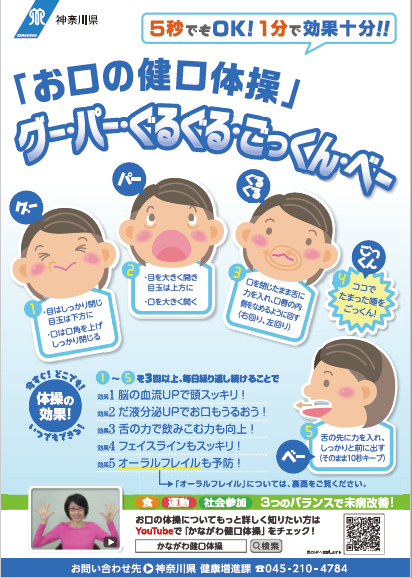 健口体操のすすめ 口腔機能の維持 向上 神奈川県ホームページ