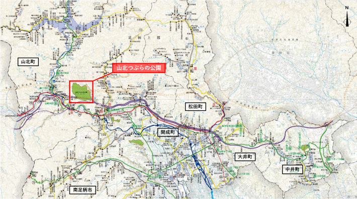 位置図（山北つぶらの公園）