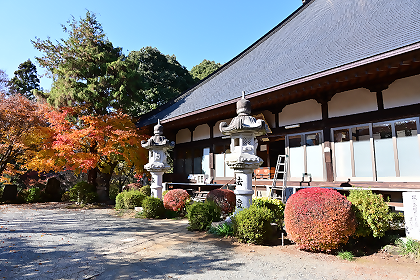 正覚寺本堂の秋の様子