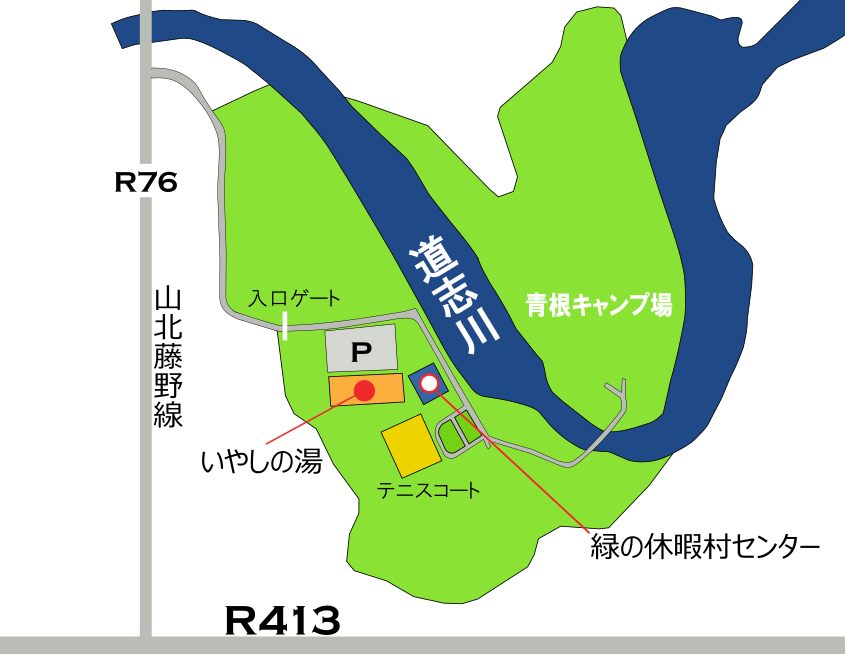 いやしの湯近隣マップ