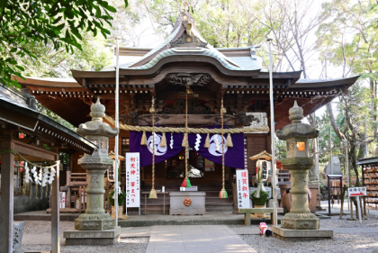 座間神社本殿を正面から撮影した写真