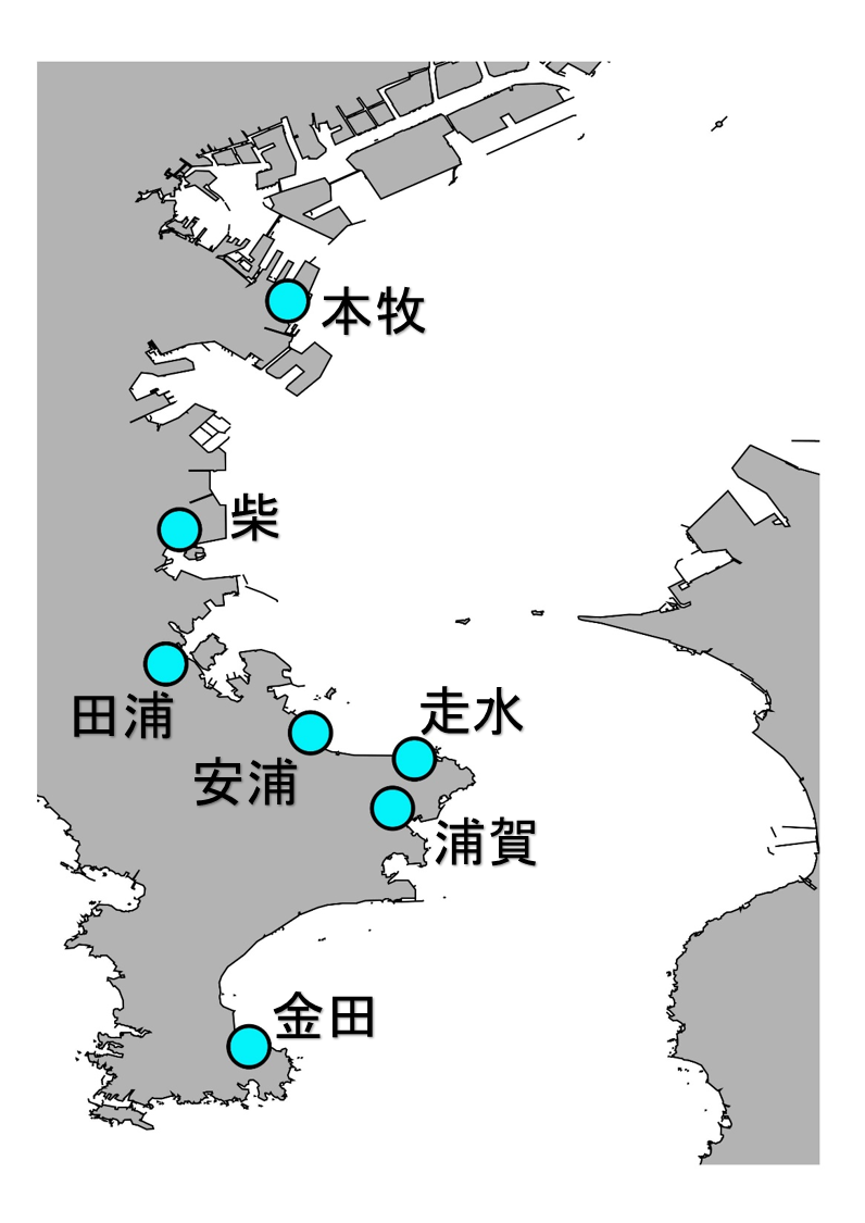 貝毒検査の調査地点