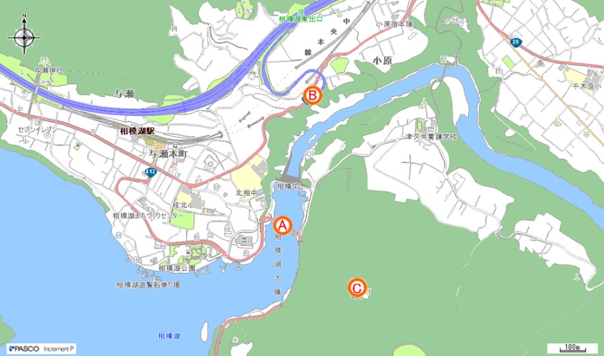 相模ダムの周辺地図