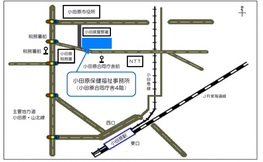 小田原保健福祉事務所　案内図