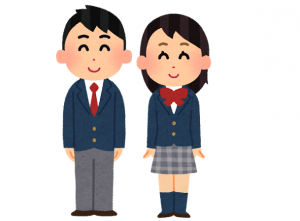 男女の学生のイラスト